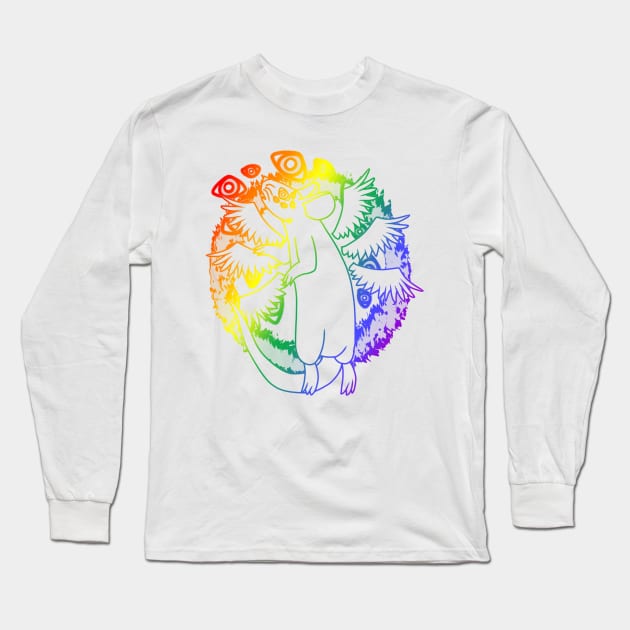 Biblically Accu-Rat Angel (Rainbow Version) Long Sleeve T-Shirt by Rad Rat Studios